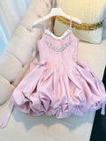 Tineit Cute A line Spaghetti Straps Short Pink Homecoming Dresses Cocktail Dress (PRE-ORDER)