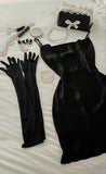 Tineit Simple A Line Straps Black Satin Short Homecoming Dresses th Birthday Outfits Little Black Dress (PRE-ORDER)