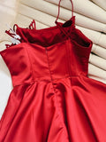 Tineit Simple A Line Spaghetti Straps Red Short Homecoming Dresses th Birthday Outfit (PRE-ORDER)