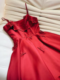 Tineit Simple A Line Spaghetti Straps Red Short Homecoming Dresses th Birthday Outfit (PRE-ORDER)