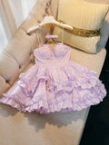 Tineit Cute Ball Gown Spaghetti Straps Pink Short Homecoming Dresses th Birthday Outfit (PRE-ORDER)