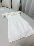 Tineit Sexy Sheath Off The Shoulder White Satin Short Homecoming Dresses th Birthday Outfit (PRE-ORDER)