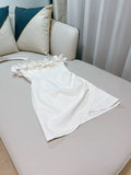 Tineit Sexy Sheath Off The Shoulder White Satin Short Homecoming Dresses th Birthday Outfit (PRE-ORDER)