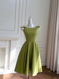 Tineit Simple A Line Straps Green Short Satin Homecoming Dresses th Birthday Outfit (PRE-ORDER)