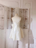 Tineit Simple A line Spaghetti Straps Ivory Mini Party Dress Short Homecoming Dresses (PRE-ORDER)