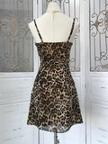 Tineit Sexy A line Spaghetti Straps Leopard Homecoming Dresses Short Birthday Outfits (PRE-ORDER)