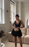 Tineit th Birthday Little Black Dress A Line Homecoming Dresses Black Short Mini Party Dress (PRE-ORDER)