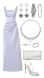 Tineit Elegant Sheath Straps Lilac Silver Beads Long Prom Dresses Formal Dress (PRE-ORDER)