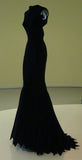 Tineit Elegant Mermaid High Neckline Satin Black Long Prom Dresses Evening Dress (PRE-ORDER)