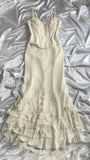 Tineit Pretty Mermaid Spaghetti Straps Satin Lace Prom Dresses Long Evening Dress (PRE-ORDER)