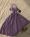 Tineit Classy A Line Spaghetti Straps Light Grape Long Prom Dresses Evening Dress (PRE-ORDER)