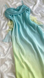 Tineit Gorgeous Sheath Spaghetti Straps Ombre Blue Long Chiffon Prom Dresses Evening Dress (PRE-ORDER)