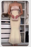 Tineit Elegant Mermaid Strapless Long Satin Prom Dresses Evening Dress (PRE-ORDER)