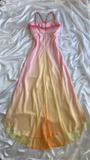 Tineit Elegant High Low Spaghetti Straps Ombre Chiffon Long Prom Dress (PRE-ORDER)