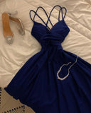 Tineit Modest A Line Spaghetti Straps Royal Blue Prom Dresses Evening Dress (PRE-ORDER)