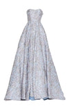 Tineit Elegant Ball Gown Strapless Light Sky Blue Lace Long Prom Dresses Evening Dress (PRE-ORDER)