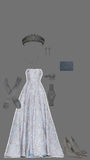 Tineit Elegant Ball Gown Strapless Light Sky Blue Lace Long Prom Dresses Evening Dress (PRE-ORDER)