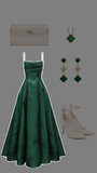 Tineit Elegant A line Dark Green Satin Long Prom Dresses Backless Party Dress (PRE-ORDER)