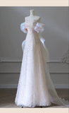 Tineit Elegant Off The Shoulder Light Pink Beaded Luxury Evening Dress Prom Dresses (PRE-ORDER)