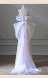 Tineit Elegant Off The Shoulder Light Pink Beaded Luxury Evening Dress Prom Dresses (PRE-ORDER)