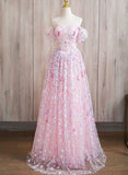 Tineit Pink Lace A-line Sweetheart Off Shoulder Simple Prom Dress Pink Lace Prom Dresses (PRE-ORDER)