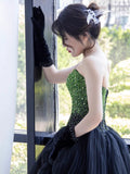 Tineit Pretty Ball Gown Sweetheart Tulle Long Black Ruffles Prom Dresses Sweet  Dresses (PRE-ORDER)