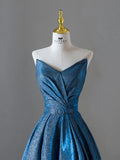 Tineit Elegant A line Sweetheart Blue Sequin Party Dress Prom Dresses Evening Dress (PRE-ORDER)