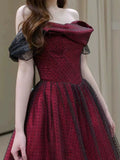 Tineit Sexy Ball Gown Off The Shoulder Red Tulle Long Prom Dresses Evening Dress (PRE-ORDER)