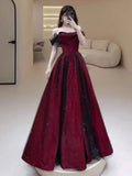 Tineit Sexy Ball Gown Off The Shoulder Red Tulle Long Prom Dresses Evening Dress (PRE-ORDER)