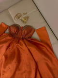 Tineit Classy A line Sweetheart Long Sleeves Orange Long Satin Party Dress Prom Dresses Evening Dress (PRE-ORDER)