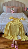 Tineit Classy A line Off The Shoulder Yellow Satin Long Party Dress Prom Dresses Evening Dress (PRE-ORDER)