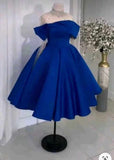 Tineit Sexy Ball Gown Off The Shoulder Satin Royal Blue Short Homecoming Dress Birthday Dresses (PRE-ORDER)