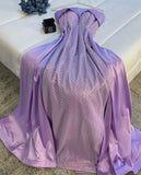 Tineit Classy Sheath Strapless Long Lilac Satin Party Dress Prom Dresses Evening Dress (PRE-ORDER)