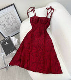 Tineit Cute A line Spaghetti Straps Red Homecoming Dress Party Dress (PRE-ORDER)