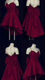 Tineit th Birthday A Line Spaghetti Straps Burgundy Homecoming Dresses Short Birthday Dress (PRE-ORDER)