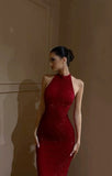 Tineit Pretty Sheath High Neckline Sequin Red Long Evening Dress Prom Dresses (PRE-ORDER)