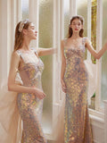 Tineit Pretty Mermaid Sweetheart Sequin Long Evening Dress Prom Dresses Birthday Outfits (PRE-ORDER)