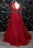 Tineit Gorgeous Red Long Evening Dress Prom Dresses Birthday Outfits (PRE-ORDER)