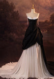 Tineit Vintage Ball Gown Spaghetti Straps Black Long Prom Dresses s Retro Evening Dress (PRE-ORDER)