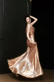 Tineit Sexy Sheath Straps Sequin Gold Prom Dresses Party Evening Dress With Ruffles (PRE-ORDER)