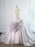 Tineit Pretty Mermaid Strapless Lilac Tulle Long Prom Dresses Party Gown Evening Dress (PRE-ORDER)