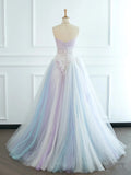 Tineit Pretty Ball Gown Spaghetti Straps Tulle Long Prom Dresses Party Gown Evening Dress (PRE-ORDER)