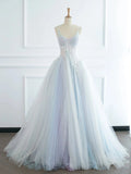 Tineit Pretty Ball Gown Spaghetti Straps Tulle Long Prom Dresses Party Gown Evening Dress (PRE-ORDER)