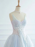 Tineit Pretty Ball Gown Spaghetti Straps Tulle Long Prom Dresses Party Gown Evening Dress (PRE-ORDER)