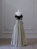 Tineit Pretty Ball Gown Off The Shoulder Black Velvet Long Prom Dresses Party Evening Dress (PRE-ORDER)