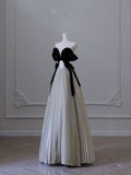 Tineit Pretty Ball Gown Off The Shoulder Black Velvet Long Prom Dresses Party Evening Dress (PRE-ORDER)