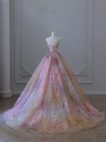 Tineit Pretty Ball Gown Sweetheart Floral Tulle Long Prom Dresses Party Gown Evening Dress (PRE-ORDER)