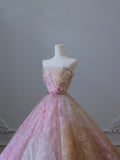 Tineit Pretty Ball Gown Sweetheart Floral Tulle Long Prom Dresses Party Gown Evening Dress (PRE-ORDER)