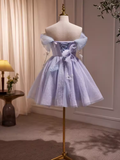 Tineit Cute Ball Gown Off The Shoulder Lilac Party Dress Homecoming Dresses (PRE-ORDER)