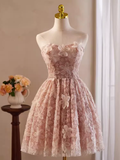 Tineit Cute Ball Gown Off The Shoulder Pink Lace Party Dress Homecoming Dresses (PRE-ORDER)